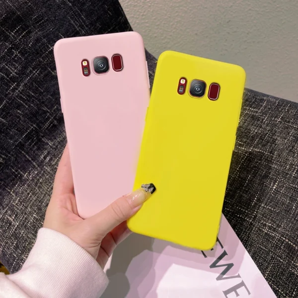 Pour Samsung Galaxy S6 S7 Edge étui Galaxy S8 S9 S10 Plus couverture arrière coque unie pour Samsung S10 + S9 + S8 + S10e coques de téléphone Fundas vue 2
