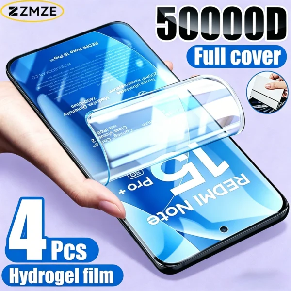 Lot de 4 Films Hydrogel HD pour Xiaomi Redmi Note