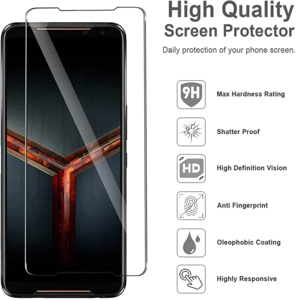 Lot de 4 films de protection en verre trempé 9H 2.5D pour smartphone Asus vue 2