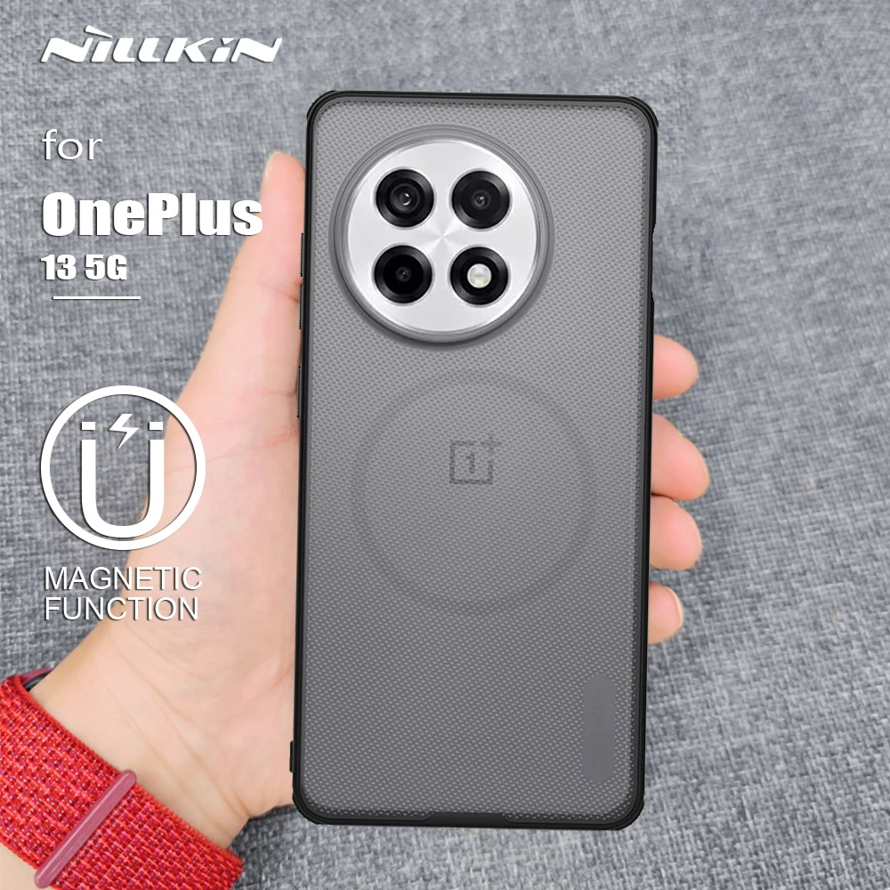 Coque Magnétique Nillkin Super Frosted Shield Pro pour OnePlus 13 5G - Noir Givré Transparent image 6