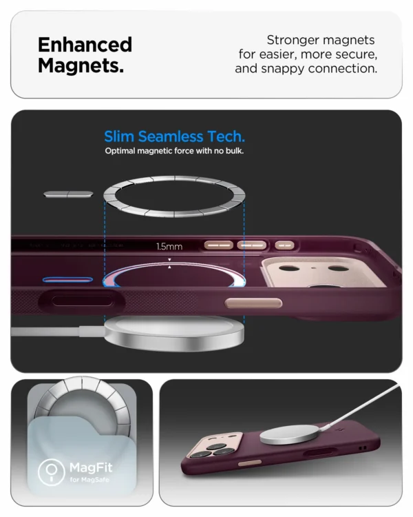 Coque de Protection Magnétique en Silicone Liquide Spigen Fit MagFit Hide vue 2