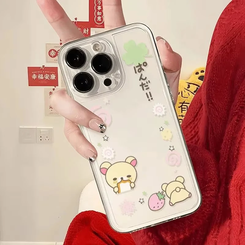 Coque transparente souple motif ours et fraise pour Samsung image 4